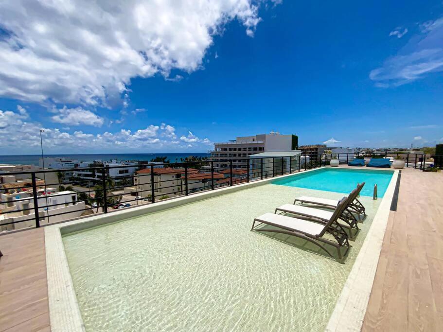 Appartement Beautiful + Luxury + Ocean View + Pool à Playa del Carmen Extérieur photo